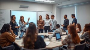 Manfaat Smart Classroom bagi Guru dan Siswa buatkan gambar yg sesuai dengan teks nya