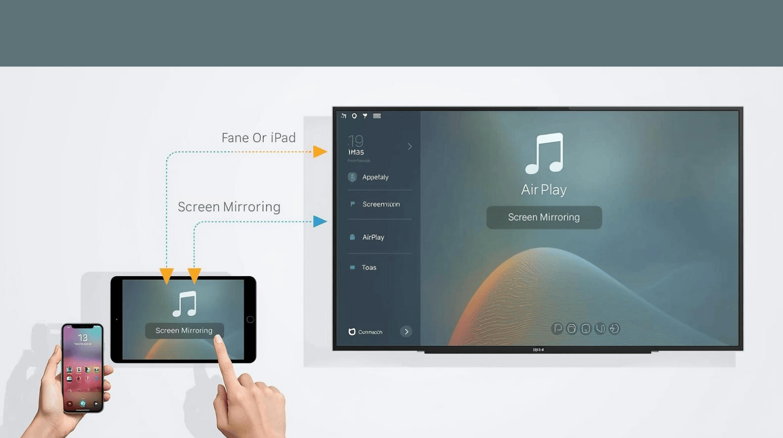 hubungkan iphone ke interactive flat panel