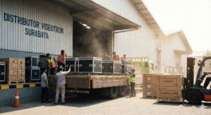Distributor videotron surabaya pengiriman unit ke luar pulau