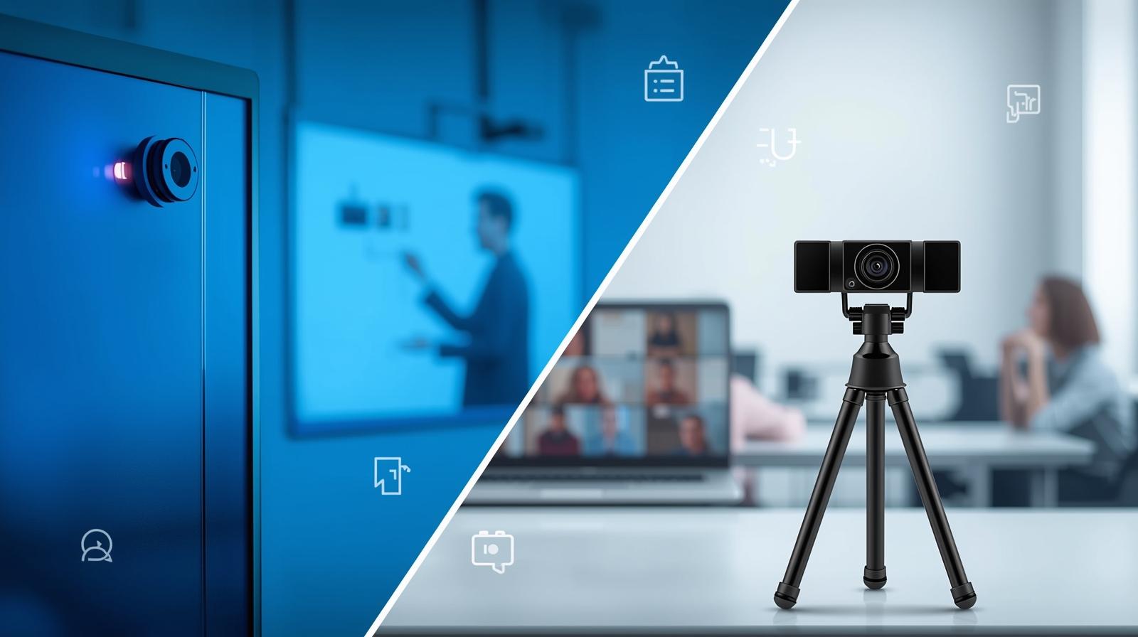Video Conference di Kelas Webcam Eksternal vs Kamera Bawaan Smartboard