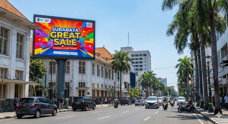 Videotron p4 outdoor surabaya tahan panas matahari.