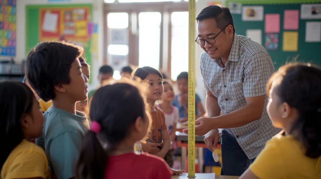 diagram tinggi pemasangan smartboard ideal untuk sekolah