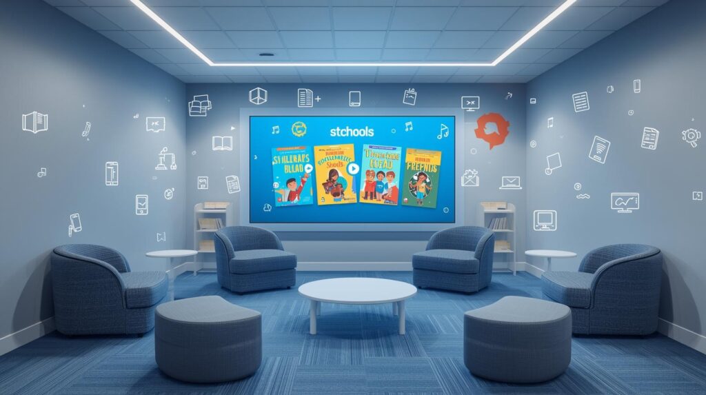 smartboard perpustakaan sekolah digital learning corner